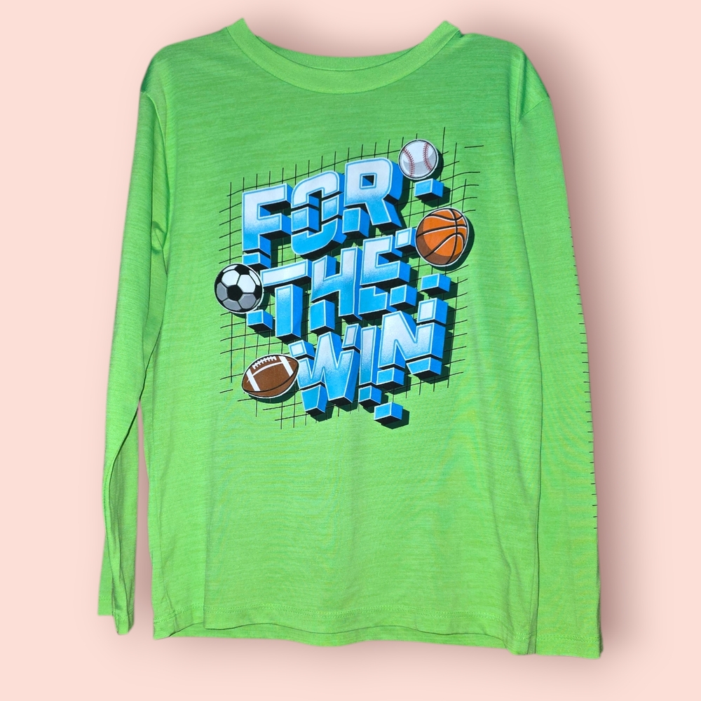 ^ Tek Gear Vibrant Green Sports Graphic Long Sleeve Tee